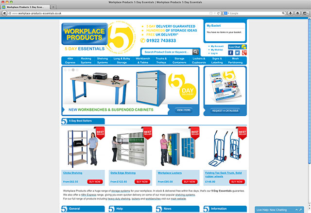 five day essentials websiite screen shot