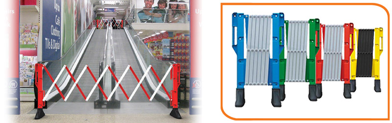 Expanding Barriers are versatile. Use indoors or outdoors for a wide variety of applications.