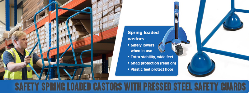 Mobile-Safety-Steps-Retractable-Spring-Loaded-Castors