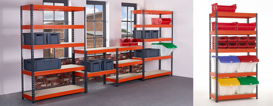 TUFF Shelving Kits with Mixed Bins