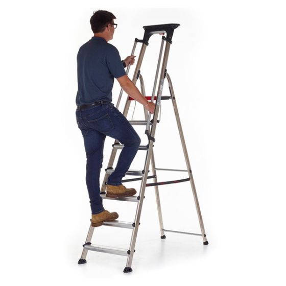 DOUBLE DECKER STEPLADDER WITH HANDRAILS