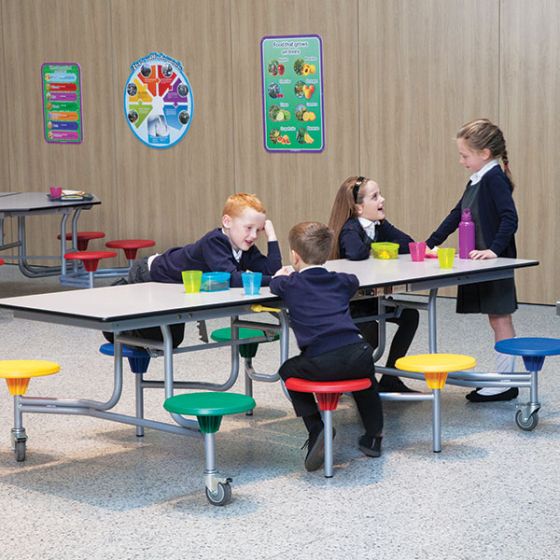 8 seat rectangular mobile folding table