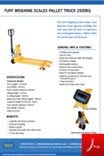 TUFF Weighing Scales Pallet Data Sheet