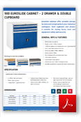 Euroslide Cabinets - 2 Drawers & Double Cupboard Data Sheet