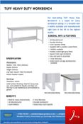 TUFF Heavy Duty Workbench Frame Only Data Sheet