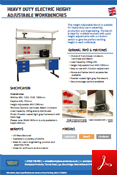 Height Adjustable Workbench Data Sheet