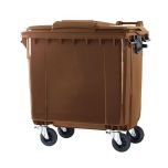 4 Wheeled Wheelie Bins - 770 Litre Flat Top - Brown
