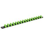 Premier Socket Retaining Rail with 16 Clips 3/8"Sq Drive - Hi-Vis Green