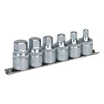 Premier Stubby Hex Socket Bit Set with Rail 1/2"Sq Drive 6pc