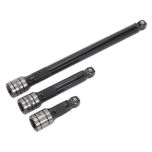 Premier Black Wobble/Rigid Extension Bar Set 1/2"Sq Drive 3pc