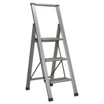 Aluminium Professional Fold-Flat Step Ladder 3-Step 150kg Capacity - EN 14183