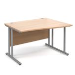 Maestro 25 Cantilever Right Hand Wave Desk - W1200 - Beech-Silver