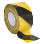 Non-Adhesive Hazard Warning Barrier Tape 80mm x 100m - Black/Yellow