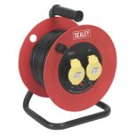 25m Heavy-Duty Cable Reel with Thermal Trip 2 x 110V