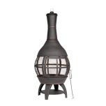 Dellonda Deluxe 360° Chiminea/Fire Pit/Outdoor Heater - Antique Bronze Finish - DG112