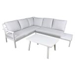 Dellonda Kyoto Aluminium Outdoor Corner Sofa & Coffee Table Set 3pc