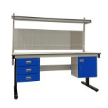HD Electric Height Adjustable Workbenches - Kit 2 - W1500mm - Laminate Workbench - 3 drawer