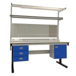 HD Electric Height Adjustable Workbenches - Kit 3 - W1500mm - Laminate Worktop - 3 Drawer
