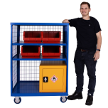 Boxwell mobile storage cages without doors - H1355mm