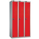 Probe Single Door Nest of 3 Locker - Red Doors