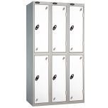 Probe Two Door Nest of 3 Locker - White Doors