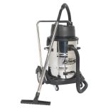 Industrial Vacuum Cleaner Wet & Dry Stainless Steel Drum with Swivel Emptying 77L 2400W