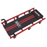 36" Deluxe American-Style Creeper with Steel Frame & 6 Wheels - Red