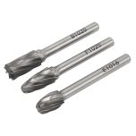 Tungsten Carbide Rotary Burr Set 3pc - Ripper/Coarse