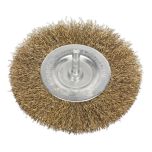 100mm Crimped Flat Wire Brush with 6mm Shaft