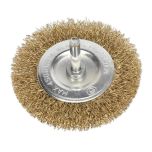 75mm Crimped Flat Wire Brush with 6mm Shaft