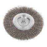 100mm Crimped Flat Wire Brush with 6mm Shaft