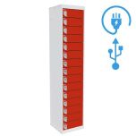 Dual USB Laptop / Tablet Charging Lockers - Tamarillo Red