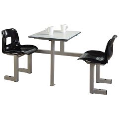 2 Seater Commercial Canteen Unit - Charcoal seats
