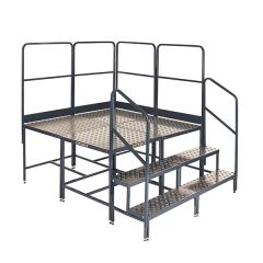 Climb-It Work Platform - Four Square - 2x2 Treads - 4 Handrails