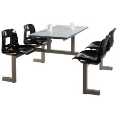 4 Seater Canteen Unit- Dual Entry - Charcoal seats