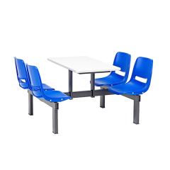 4 Seater Canteen Units - Blue Seats - Double Entry