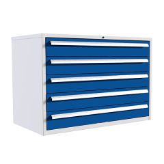 Euroslide 5 Drawer Cabinet - H825 x W1200mm - 5 x 150mm-Blue