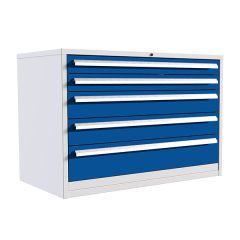 Euroslide 5 Drawer Cabinet - H825 x W1200mm - 2 x 150mm-Blue