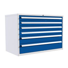 Euroslide 6 Drawer Cabinet - H825 x W1200mm- Blue