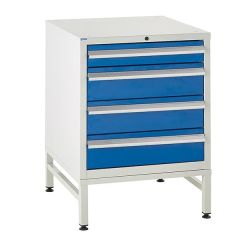 600 Euroslide Cabinet on Stand - 4 Drawers - 3 x 150mm - Blue