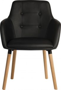 Four Legged Chair PU Black