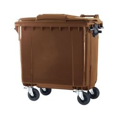 4 Wheeled Wheelie Bins - 770 Litre Flat Top - Brown