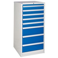 600 XL Euroslide 8 Drawer Cabinet - 5 x 100mm - Blue