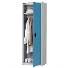 Probe Slim Wardrobe Cupboard - Silver Body - Blue Door