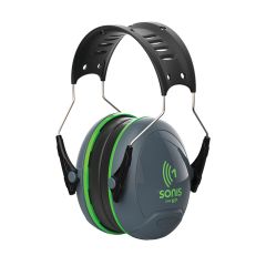 Sonis 1 Over Moulded Headband Dark Gry Cup/Ex-Vis Grn Plate