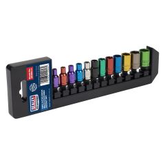 Premier Multi-Coloured Socket Set 1/4"Sq Drive 12pc
