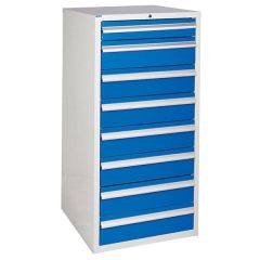 600 XL Euroslide 8 Drawer Cabinet - 7 x 150mm - Blue