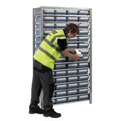 Boltless Shelving with 56 CTB containers