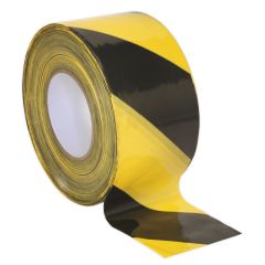 Non-Adhesive Hazard Warning Barrier Tape 80mm x 100m - Black/Yellow