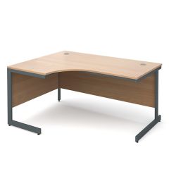 Contract 25 Ergonomic Cantilever Desk - Left - Beech - W1600mm